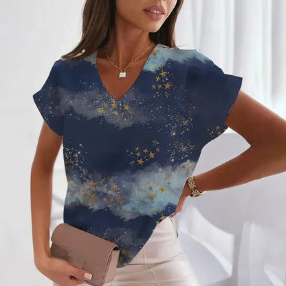 Esme | Stijlvolle Blouse met V-hals en Print