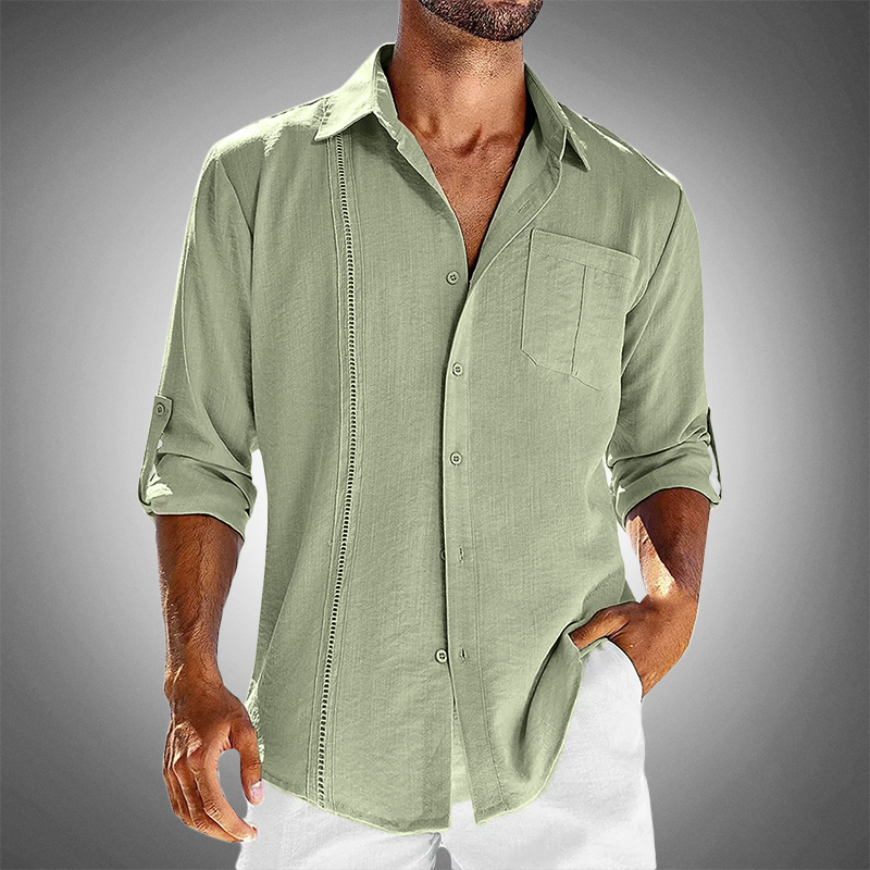 Nathan | Button-Down Overhemd Met Opgerolde Mouwen
