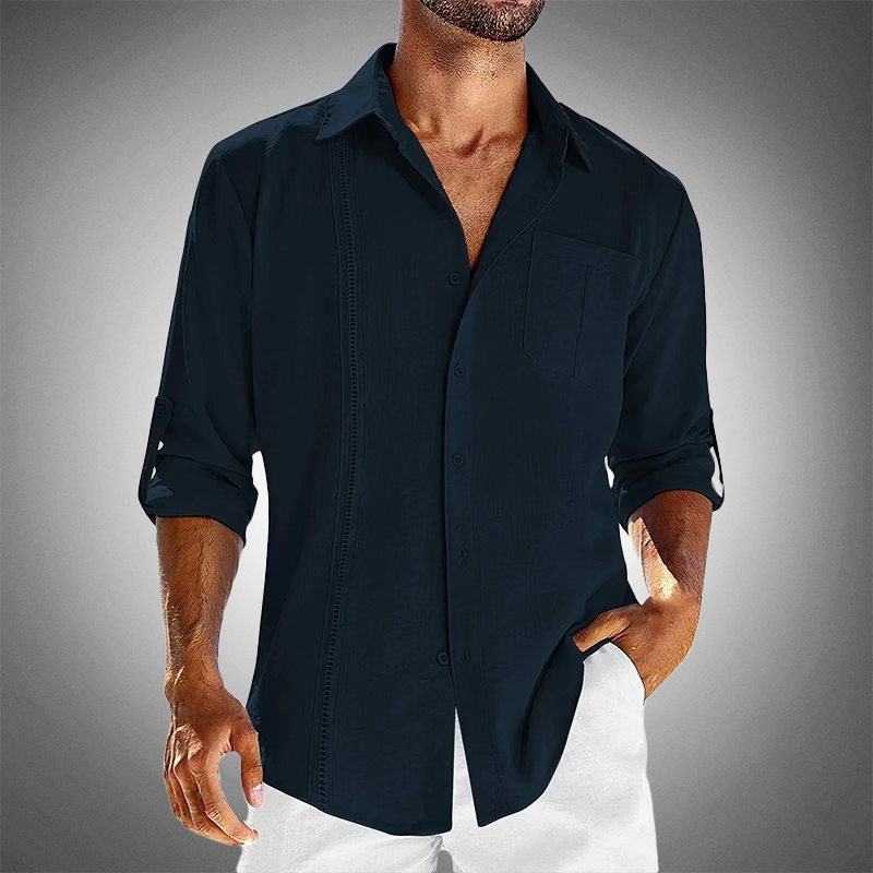 Nathan | Button-Down Overhemd Met Opgerolde Mouwen