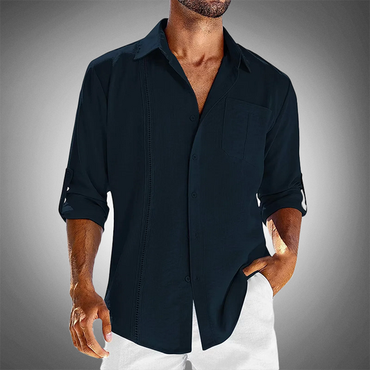 Nathan | Button-Down Overhemd Met Opgerolde Mouwen