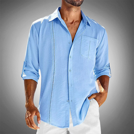 Nathan | Button-Down Overhemd Met Opgerolde Mouwen