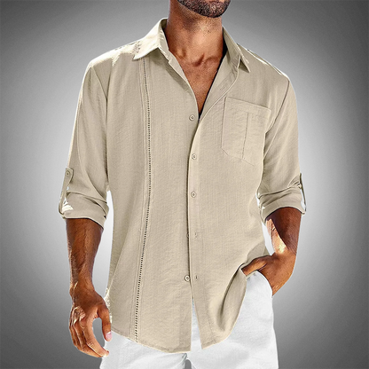 Nathan | Button-Down Overhemd Met Opgerolde Mouwen