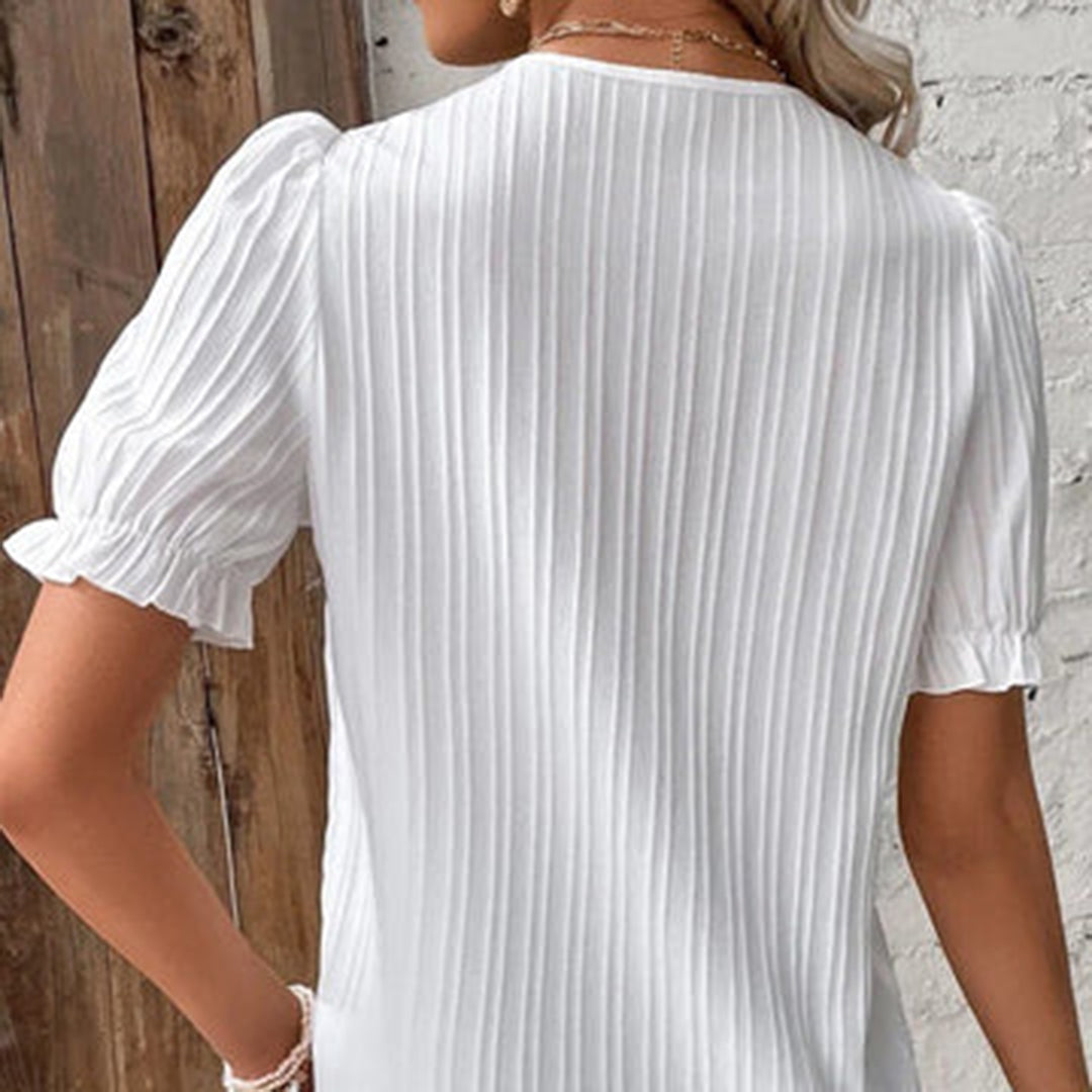 Adira | V-hals Blouse met Kant voor Dames