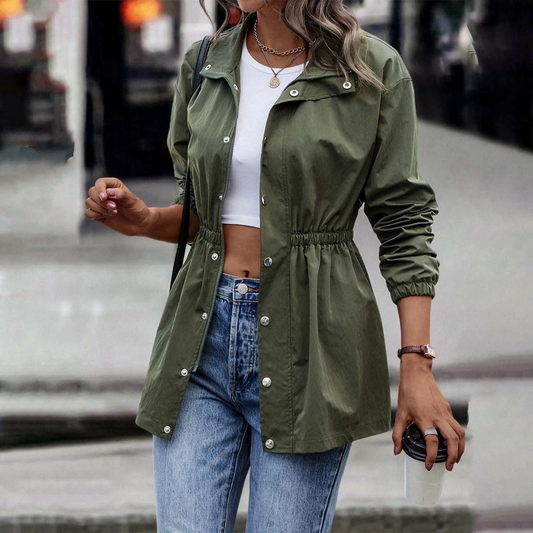 Iris | Stijlvol Casual Lang Jasje Met Knopen