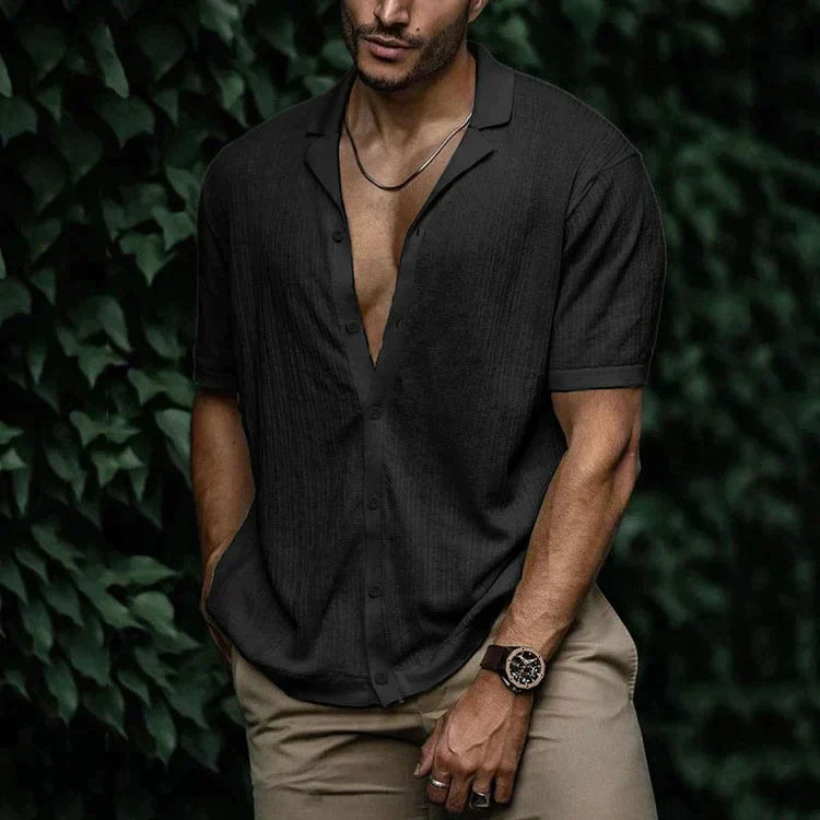 Audrey | Casual Gebreid Shirt met Open Kraag