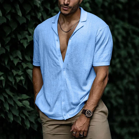 Audrey | Casual Gebreid Shirt met Open Kraag