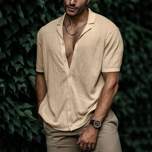 Audrey | Casual Gebreid Shirt met Open Kraag