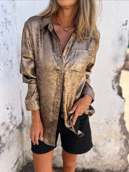 Camila | Elegante Zijdezachte Blouse Met Knoopsluiting