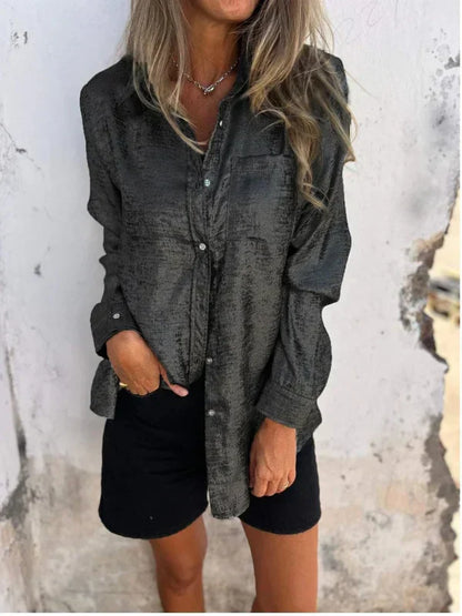 Camila | Elegante Zijdezachte Blouse Met Knoopsluiting