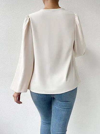Bella | Gedrapeerde Blouse met Lange Mouwen