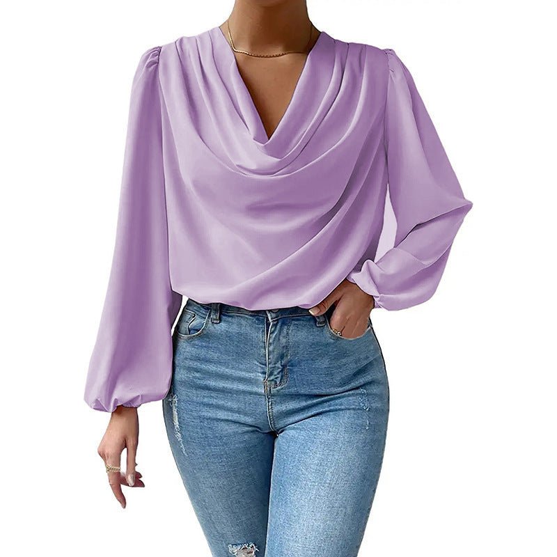 Bella | Gedrapeerde Blouse met Lange Mouwen