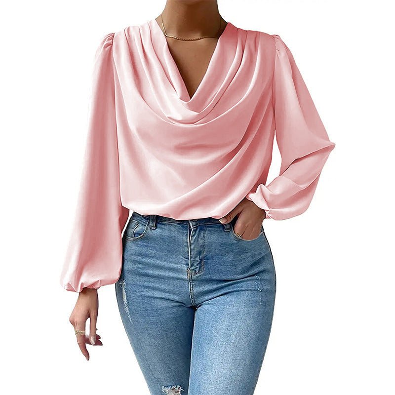 Bella | Gedrapeerde Blouse met Lange Mouwen