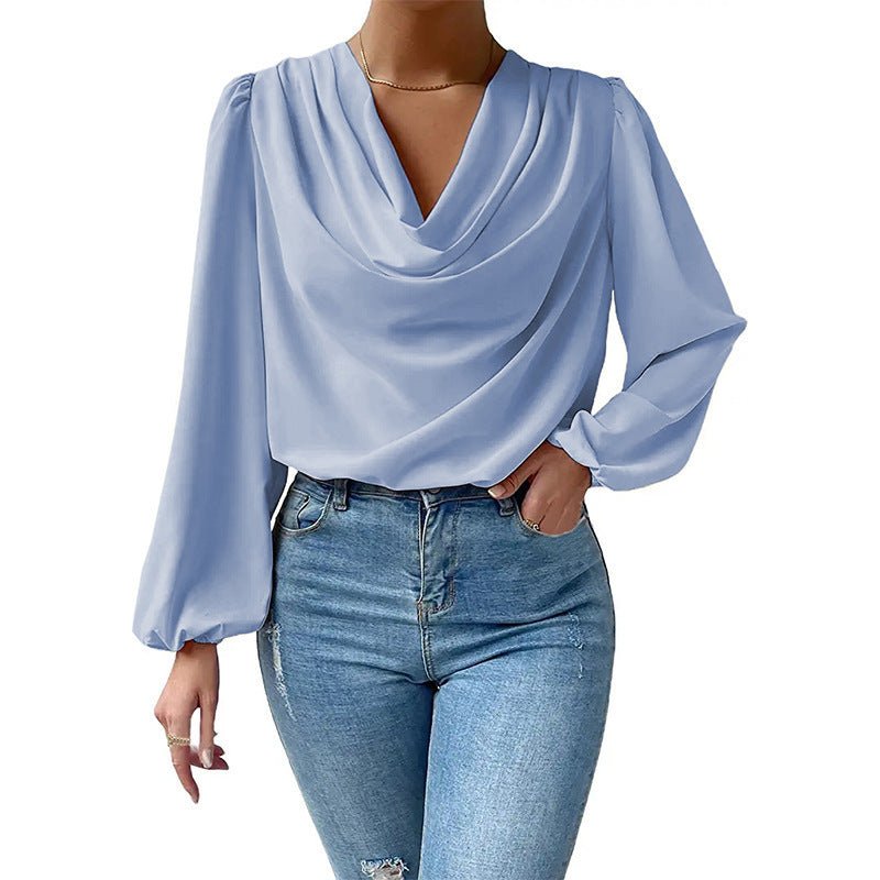 Bella | Gedrapeerde Blouse met Lange Mouwen