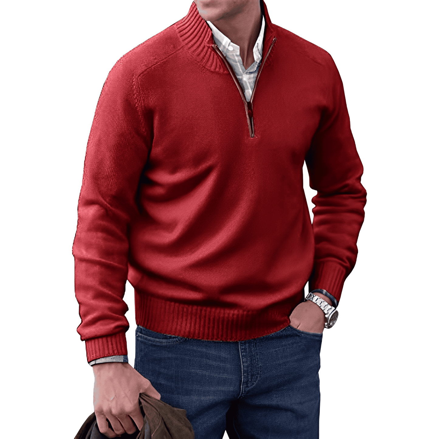 Alex | Heren trui met half-zip