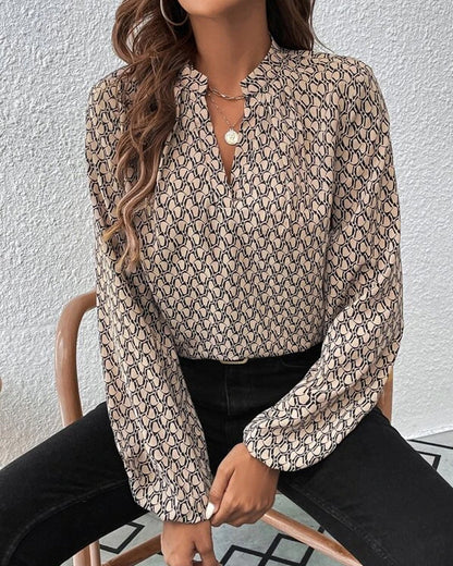 Grace | Stijlvolle V-hals blouse met print