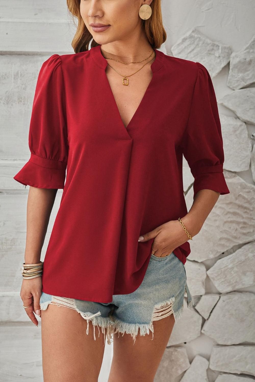 Casey | Zomerse Blouse met Pofmouwen