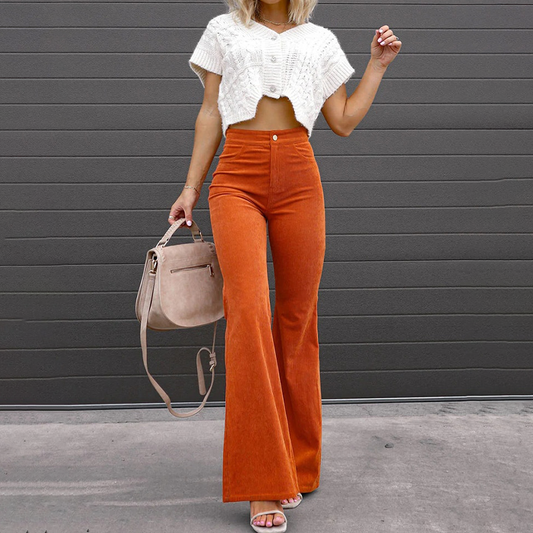 Nevaeh | Hoge taille uitlopende broek