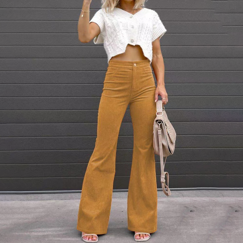 Nevaeh | Hoge taille uitlopende broek