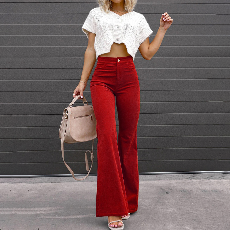 Nevaeh | Hoge taille uitlopende broek