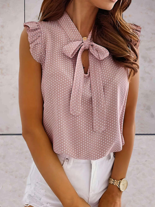 Melanie | Polkadot Blouse met Strik