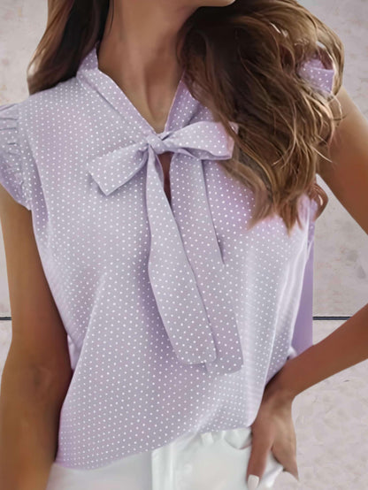 Melanie | Polkadot Blouse met Strik