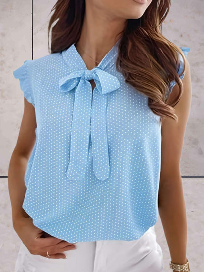 Melanie | Polkadot Blouse met Strik