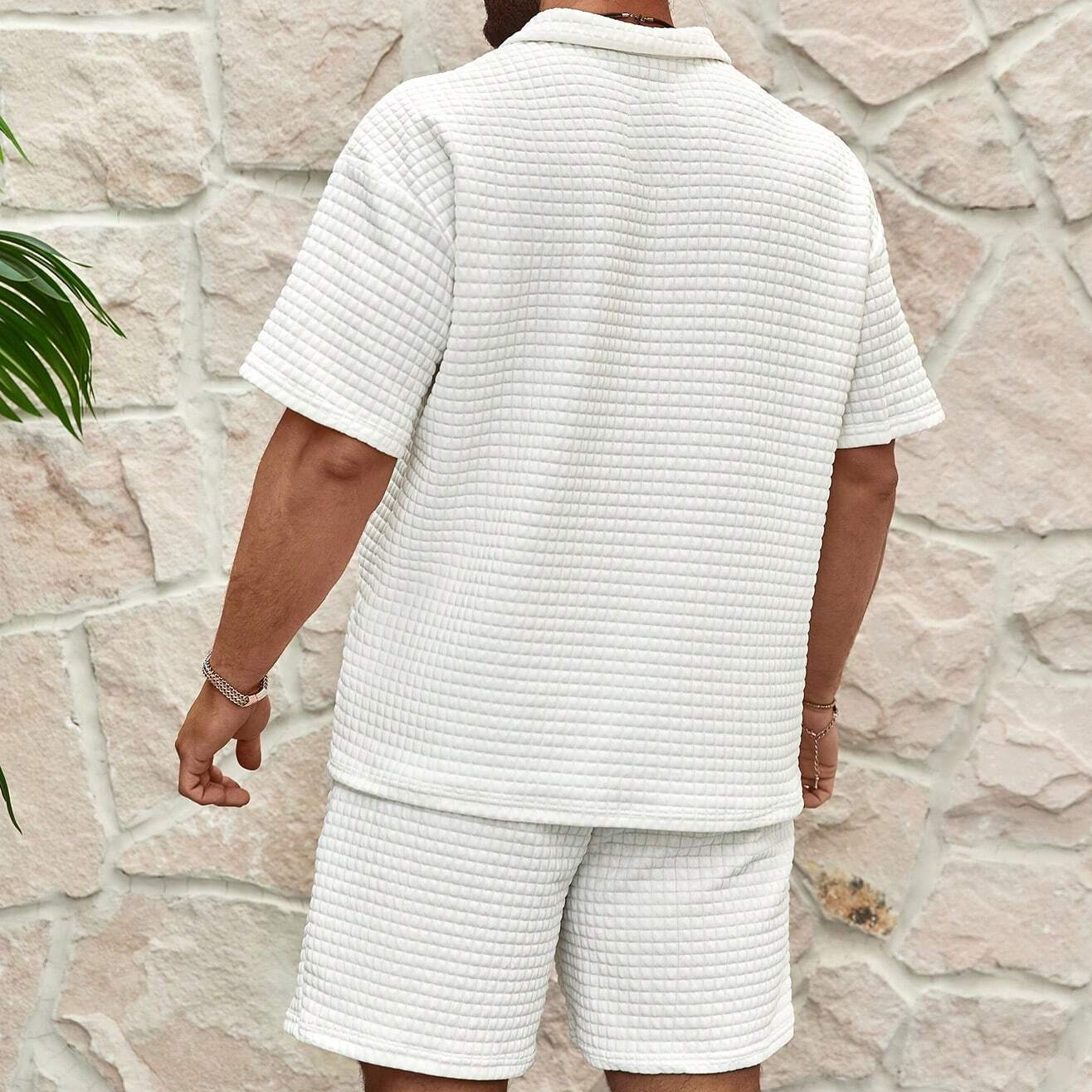 Evan | Casual Gestructureerde Polo Shorts Set