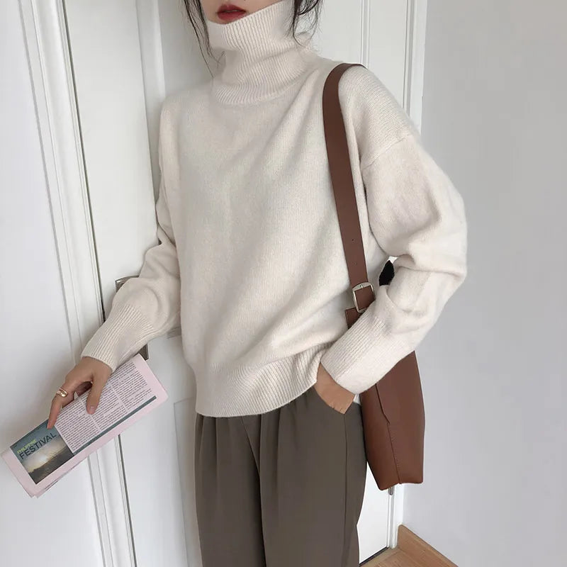 Greta | Dames effen warme coltrui