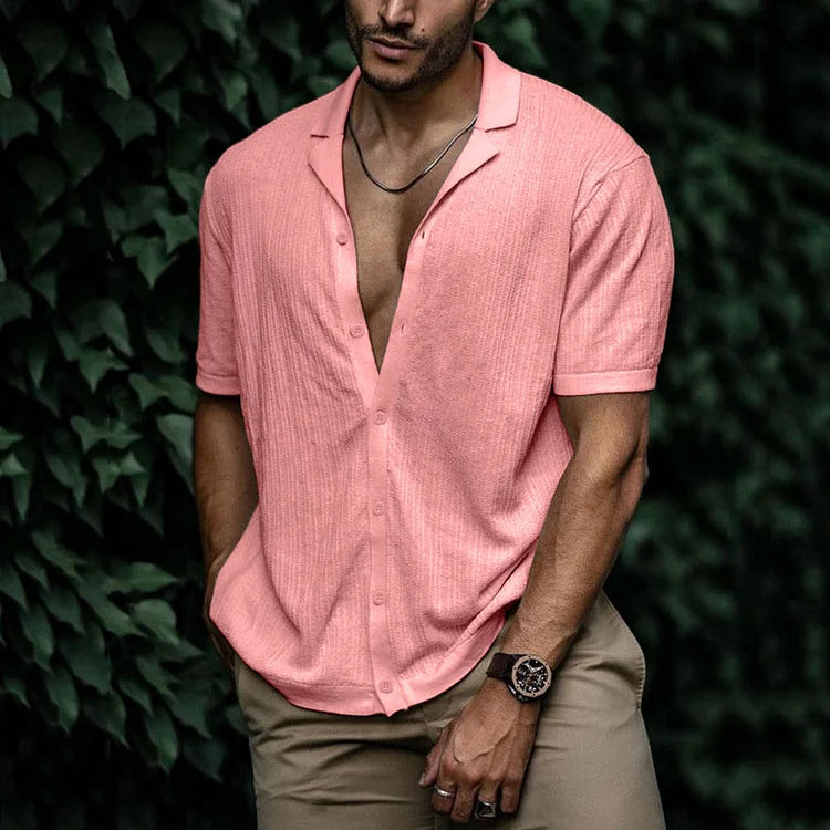 Audrey | Casual Gebreid Shirt met Open Kraag