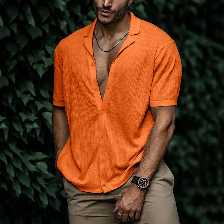 Audrey | Casual Gebreid Shirt met Open Kraag