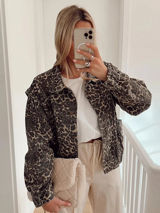 Cassandra | Casual Kort Luipaardvest