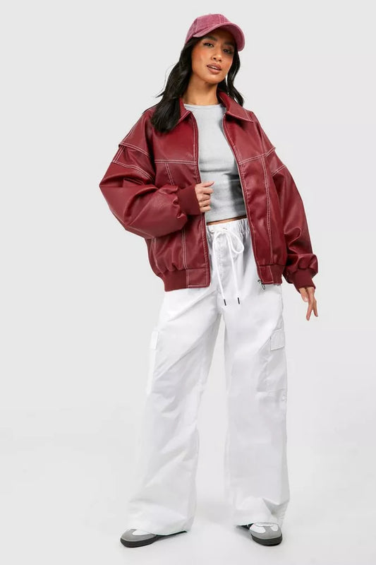 Lily | Oversized Leren Jas voor Dames