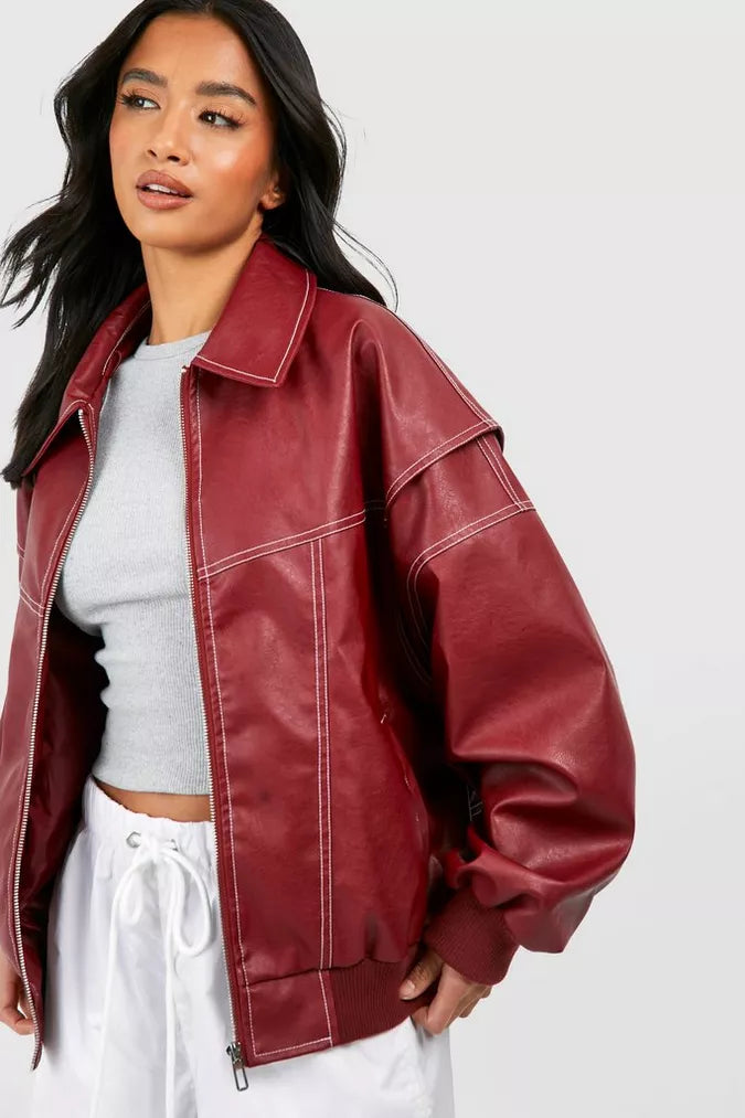 Lily | Oversized Leren Jas voor Dames