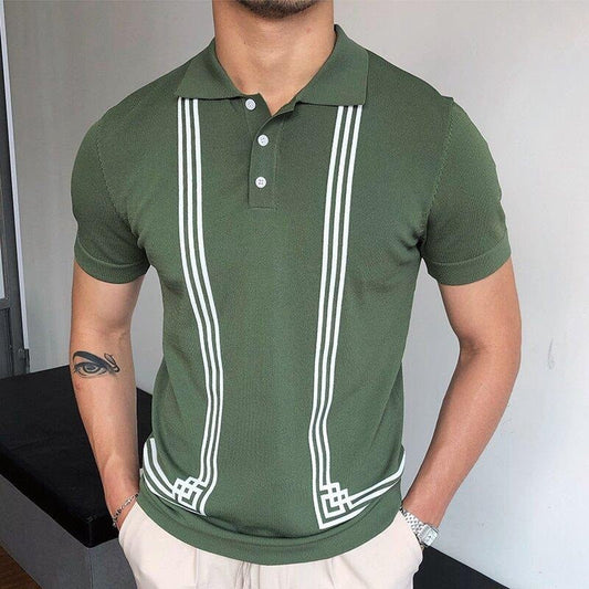 Logan | Stijlvol gestreept groen poloshirt
