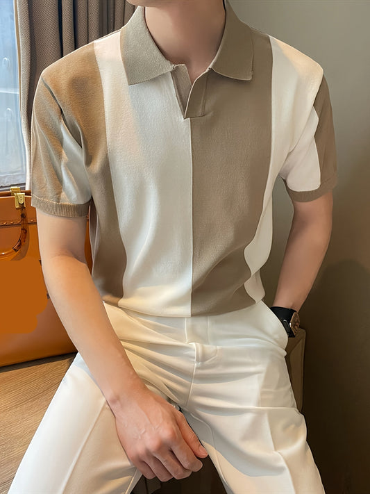 Asher | Gedurfd colorblock poloshirt