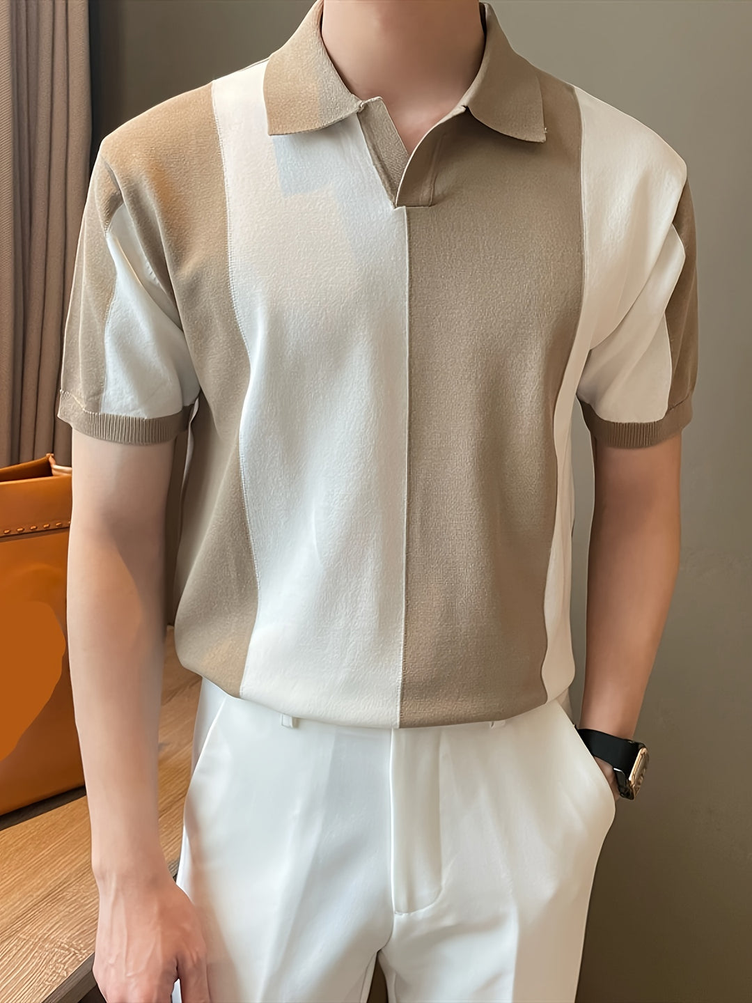 Asher | Gedurfd colorblock poloshirt