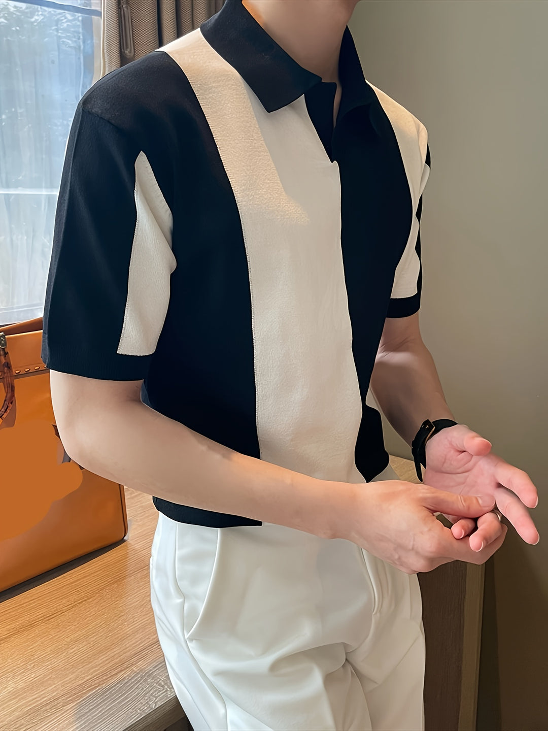 Asher | Gedurfd colorblock poloshirt