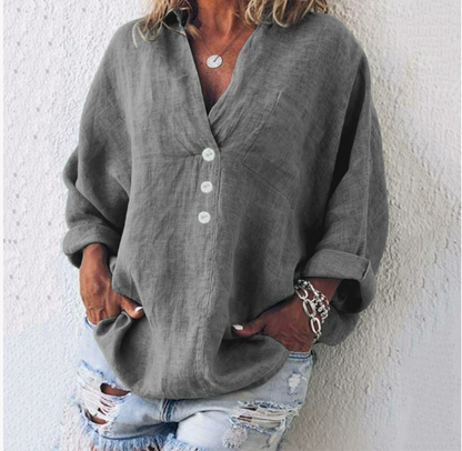 Abigail | Oversized Blouse met Knoopsluiting