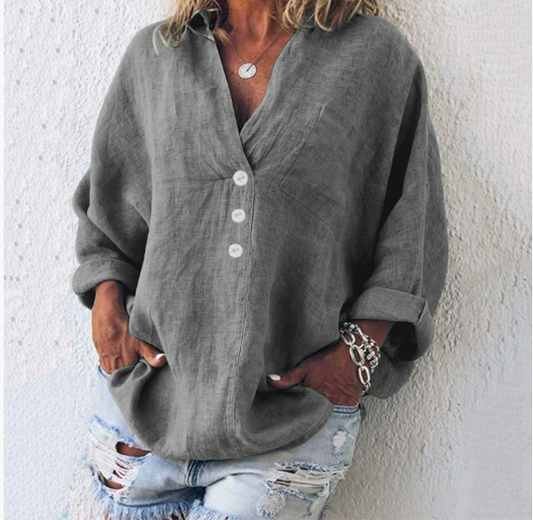 Abigail | Oversized Blouse met Knoopsluiting