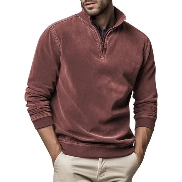 Alex | Heren pullover met kwart rits