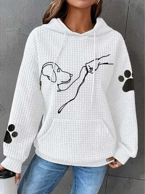 Emily | Stijlvolle Gewatteerde Hoodie Met Hondontwerp
