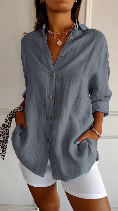 Kylie | Button-down shirt met zak