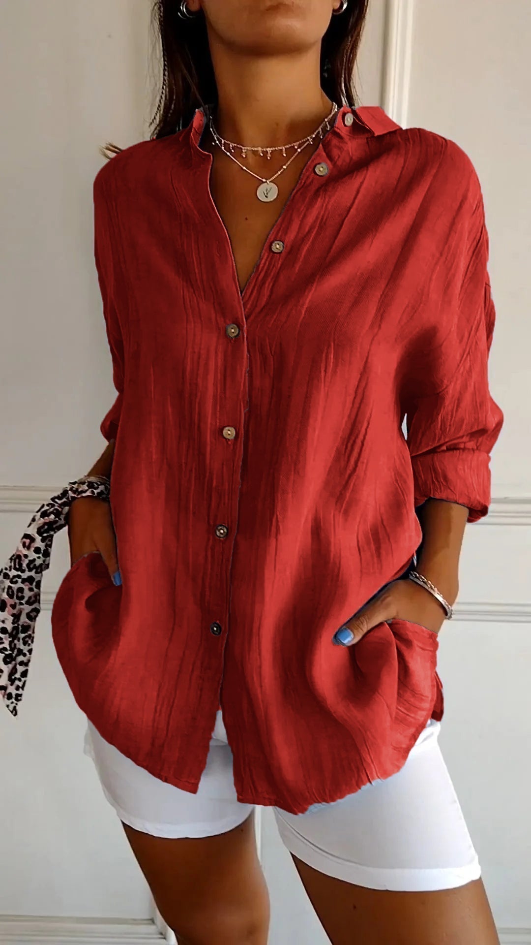 Kylie | Button-down shirt met zak
