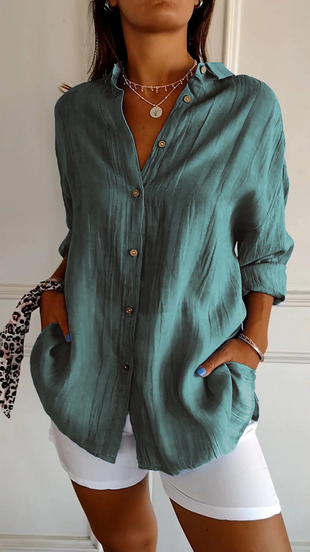 Kylie | Button-down shirt met zak