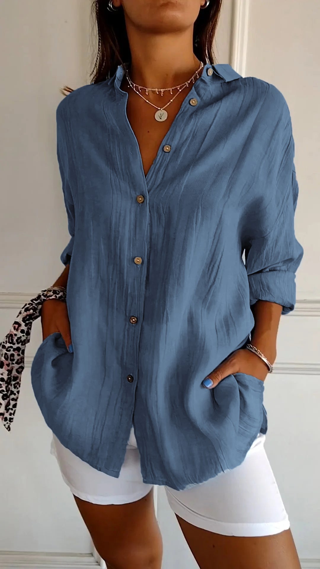 Kylie | Button-down shirt met zak
