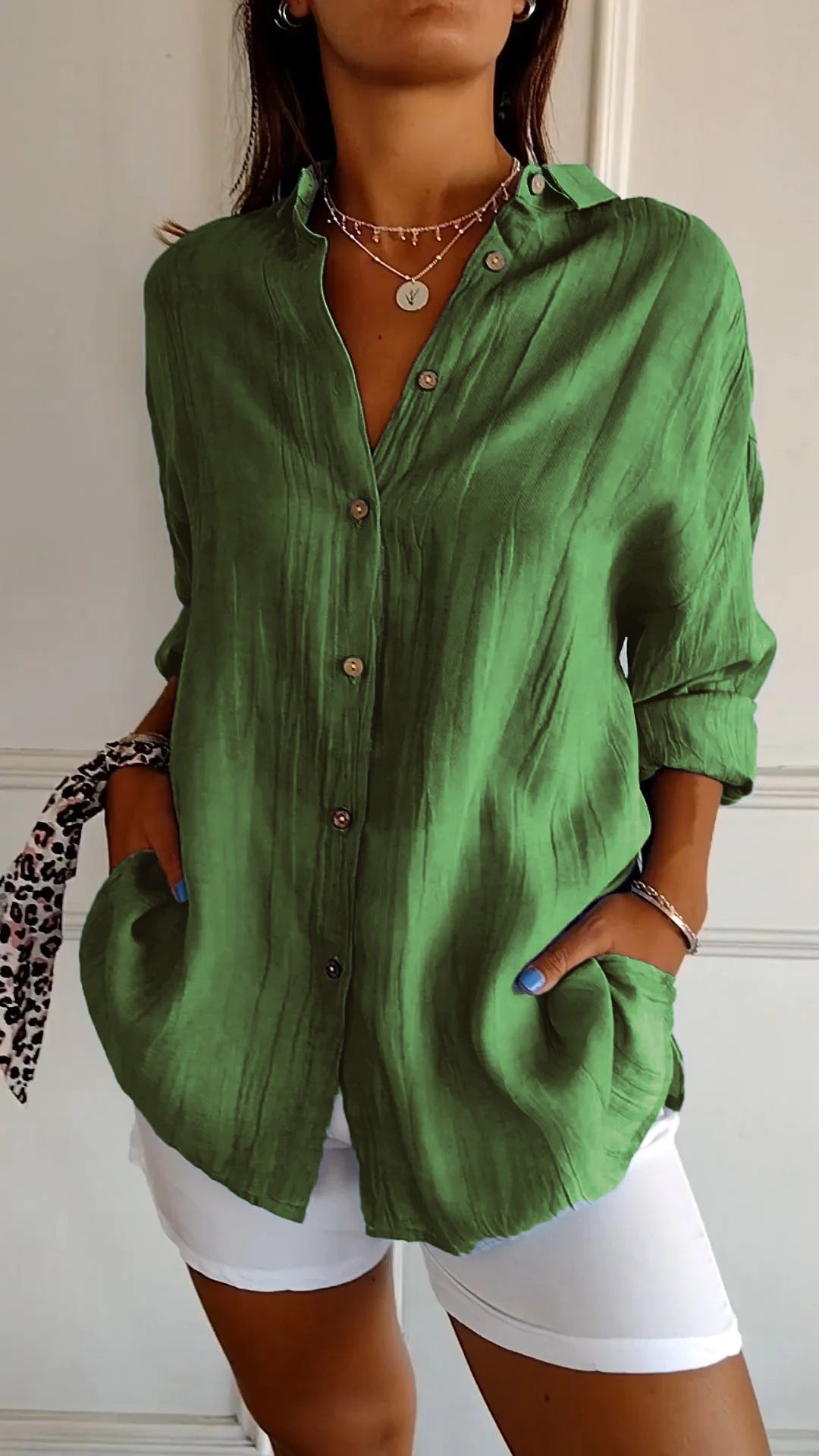 Kylie | Button-down shirt met zak