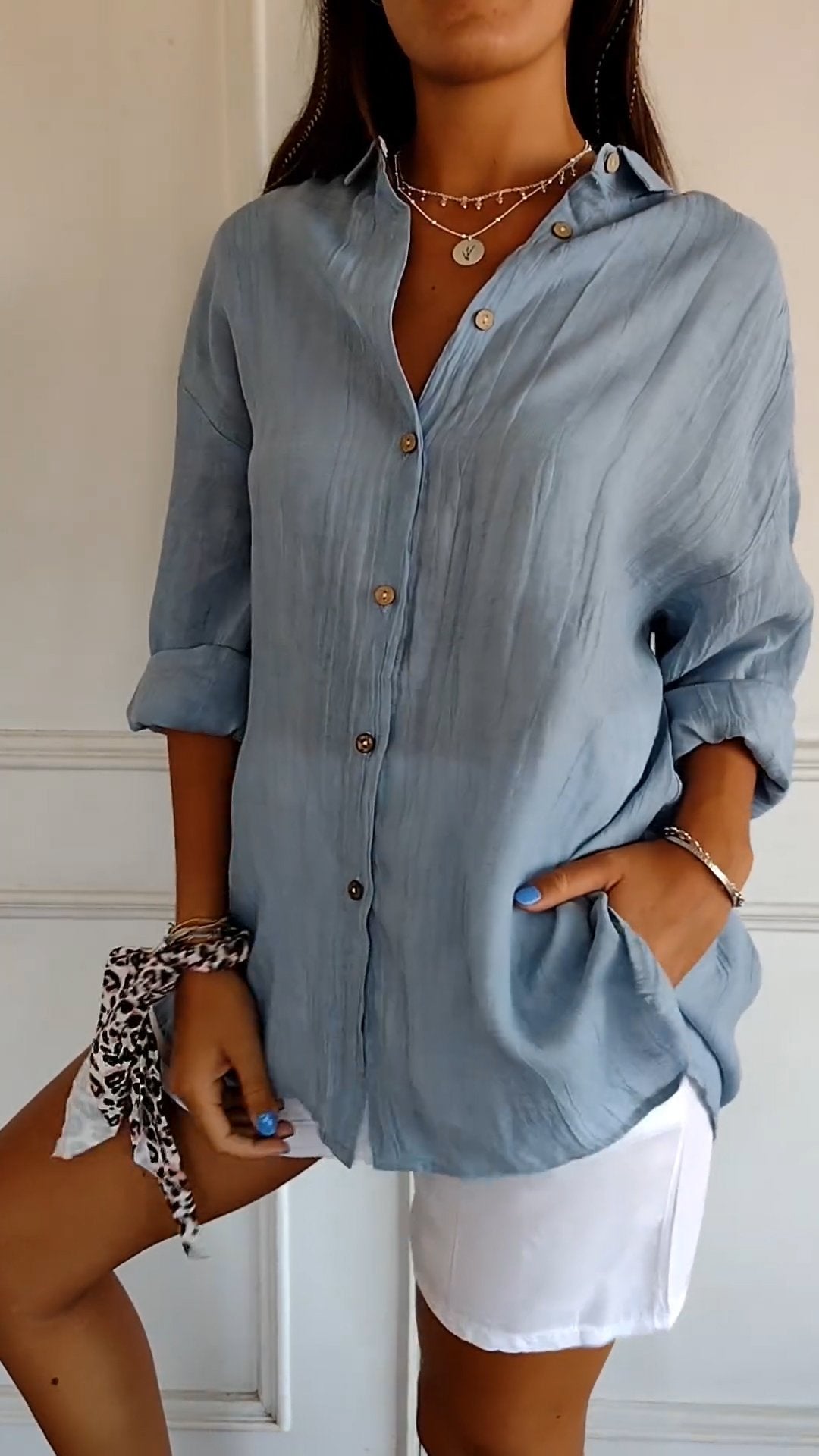 Kylie | Button-down shirt met zak