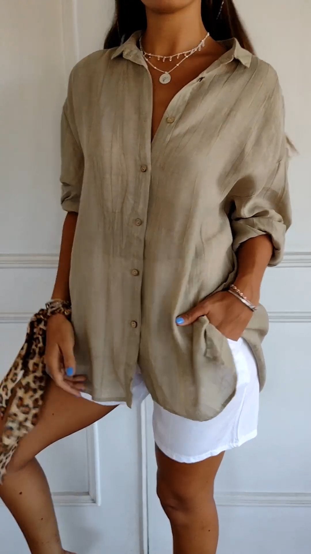 Kylie | Button-down shirt met zak