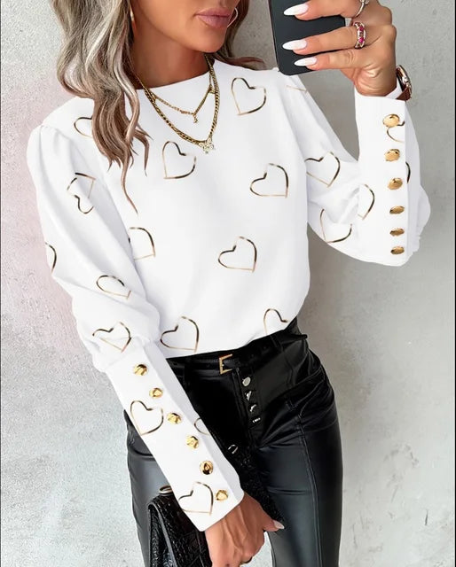Savannah | Stijlvolle Blouse met Manchetten en Knopen