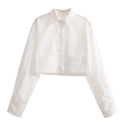 Jolie | Korte Gestreepte Overhemdblouse